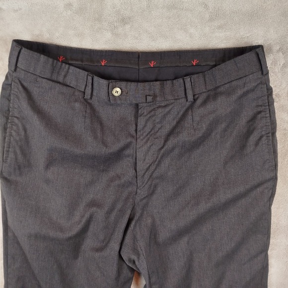 Isaia Napoli Aquaspider Dress Pants Mens 34x30 Dark Gray 100% Wool Italy Made - Picture 5 of 15